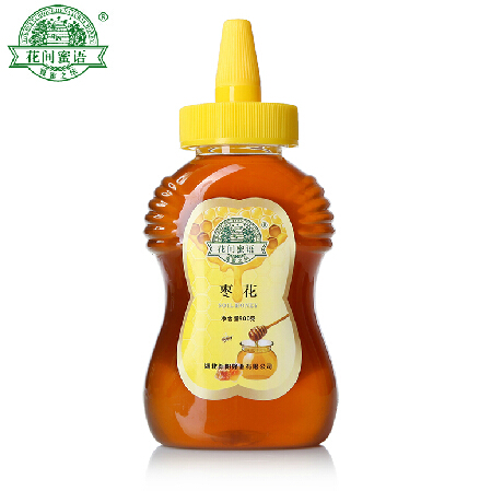 花间蜜语 枣花蜂蜜纯净农家自产纯蜂蜜尖嘴瓶装500g